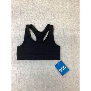 DSG‎ Girls Momentum Sports Bra Pure Black XS NWT Moisture Wicking UV Protection